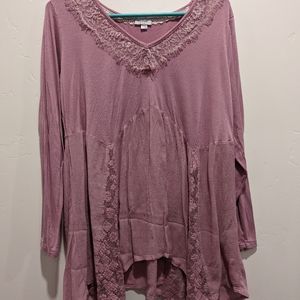Avenue dusty Pink lacey flowy blouse for casual wear or maternity clothing 20